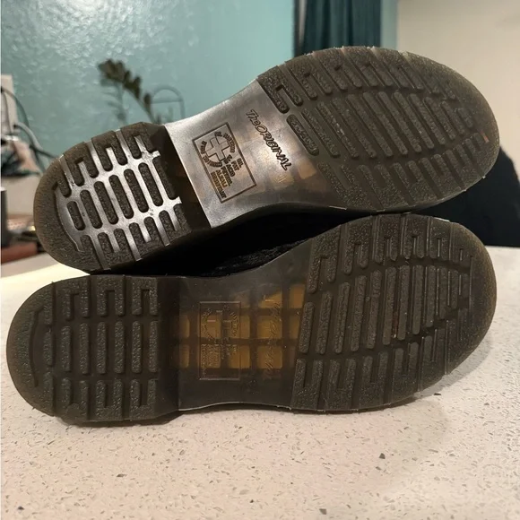 Dr. Martens 1460 Black Crushed Velvet Combat Lace-Up Boot - Picture 8 of 8